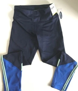 Neu Old Navy Mädchen 6-7 mittelhohe aktive Go-Dry Leggings marineblau - Bild 1 von 6