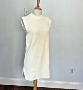 H and M Sweater Dress Womens Extra Small Ribbed Minimalist Sleeveless Slit - Picture 1 of 10