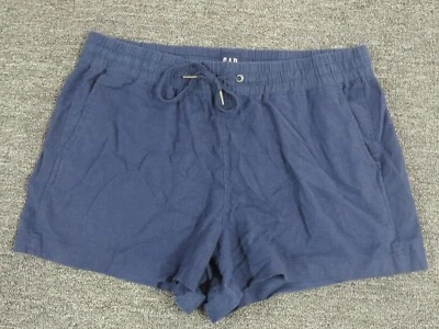 Pantalones cortos informales Gap para mujer grandes de lino azul frente plano Foto 1 de 4