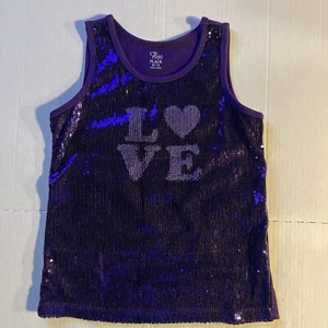Children’s Place purple sequence tank top. L❤️VE. Size 7/8 - Picture 1 of 7
