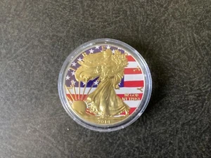 American Silver Eagle Gem Liberty 2014 dorado con bandera #278/500 E1575 - Imagen 1 de 9