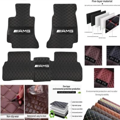 For Mercedes-Benz /////AMG Front Rear Luxury Waterproof Custom Car Floor Mats - Image 1 of 4