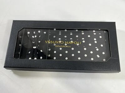 Juego de pajarita de seda a lunares negra con faja para hombre Vesuvio Napoli NUEVO Foto 1 de 2