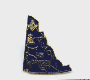 Masonic Mason Freemason Yukon 45 Dawson City Canada Logo Collectible Pin Vintage - Picture 1 of 15