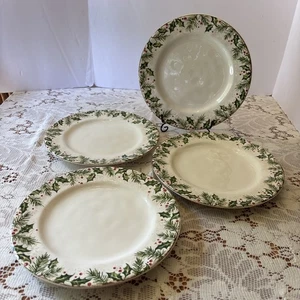 Pier 1 Imports Winter Wonders 4 Essteller 10,5" Stechpalme Beere Weihnachten Lesen - Bild 1 von 6