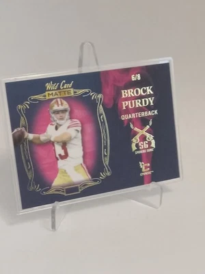 2022 Wild Card MATTE 6/8 Smoking Guns Brock Purdy SG-11 Purple and pink SSP - Image 1 of 4