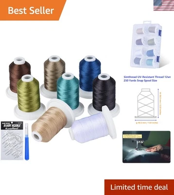 Strong Bonded Polyester Thread 12wt - 250 Yards Ideal for Heavy Fabric Repairs - Image 1 of 4