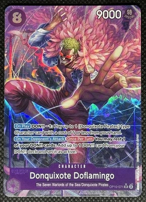 One Piece TCG English OP10-071 Donquixote Doflamingo Alt Art SR - Mint Condition - Image 1 of 2
