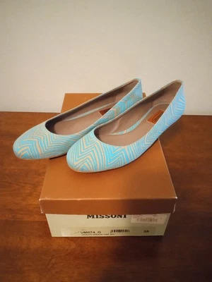 NUEVO CON ETIQUETAS NOS MISSONI Mujer Pisos Talla EU 38 US 8 Garantizado Auténtico Foto 1 de 4