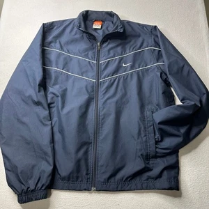 Nike Vintage Y2K Mens Baggy Navy Blue Full Zip Jacket Size Large - Picture 1 of 14