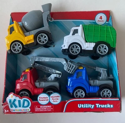 Camiones utilitarios de conexión para niños con fricción piezas móviles ajustables - Juego de 4 Foto 1 de 4