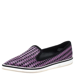 Nicholas Kirkwood Black/Purple Embroidered Satin And Suede Trim Alona Loafers - Picture 1 of 8