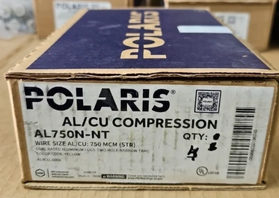 AL750N-NT Lugs AL/CU Yellow Dual Rated Compression Aluminum BOX OF 4 - Image 1 of 2