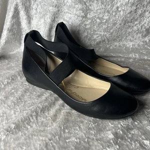 Jessica Simpson Damen-Ballerinas elastisch überkreuzter Knöchelriemen Größe 6,5 schwarz - Bild 1 von 7