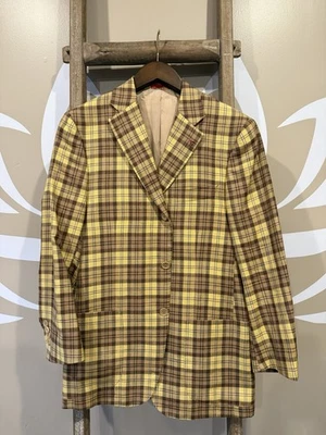 Isaia Napoli Sport Coat Jacket Yellow Plaid Size M - Image 1 of 4