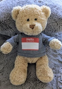 Gund Teddy Bear My Name Is Gray 4059085 Brown Plush Soft Toy Approx 12" - Picture 1 of 14