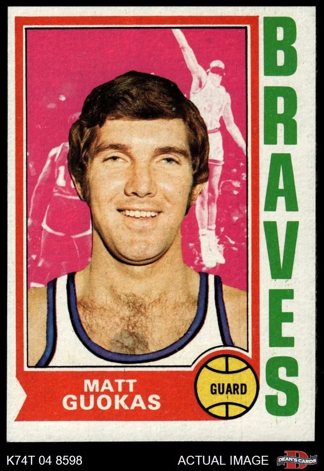 1974 Topps #117 Matt Guokas Braves-BskB St. Joseph's 4 - VG/EX - Image 1 of 1