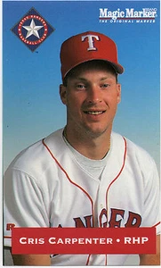 1994 Texas Rangers Magic Marker #5 Cris Carpenter SGA - Imagen 1 de 1
