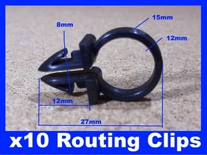 10 ROUTING WIRING LOOM BRAKE CLUTCH CABLE PIPE CLIP FIXING FASTENER - Picture 1 of 3