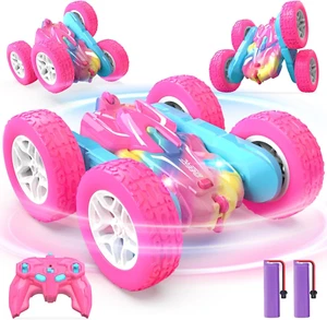 DEERC Pink Remote Control Car for Girls, Double Sided Driving 360° Flip - Picture 1 of 11