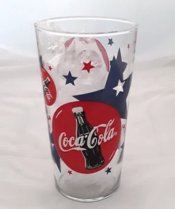 Coca Cola Coke Vintage Red White Blue 22 oz Glasses Tumblers 1998 Collectable - Picture 1 of 4