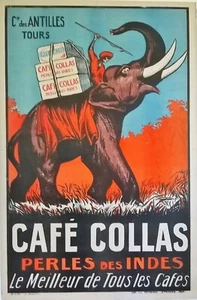 Original Café Collas - Perles des Indes 1927 Coffee Advertising Poster - Foto 1 di 1