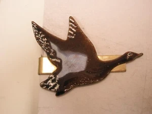 Enamel on Copper Goose Vintage Tie Bar Clip duck bird animal - Picture 1 of 5