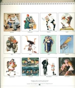 CALENDARIO COLECCIONABLE-2020-NORMAN ROCKWELL-ABUELO+VACACIONES+BÉISBOL+CRUZ ROJA - Imagen 1 de 2