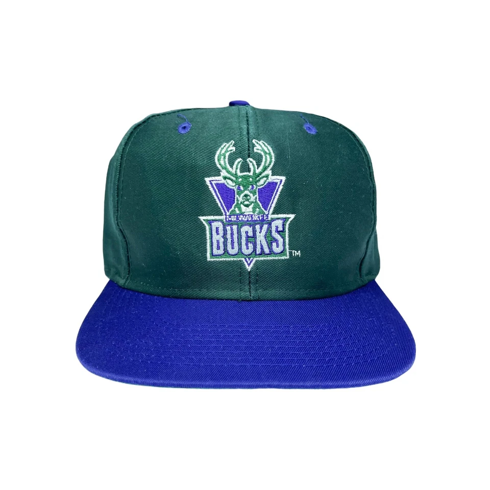 DE COLECCIÓN RARO NBA MILWAUKEE BUCKS BIG BUCK LOGO 7 DOS TONOS GORRA SNAPBACK Foto 1 de 4