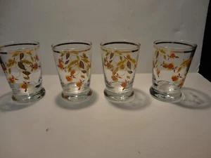 Jewel Tea 4 Hall Autumn Leaf 4" 8 oz. Juice Tumblers - Picture 1 of 2