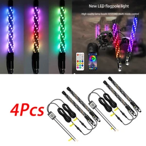 2x120LED Lighted Spiral Whip Antenna w/Remote to ATV Polaris RZR UTV APP Control - Picture 1 of 23