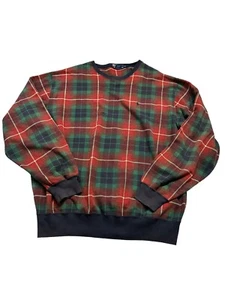 Vtg 90'S Polo RALPH LAUREN Men’s XL CLASSIC Tartan PLAID SWEATSHIRT Hong Kong - Picture 1 of 10