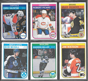1982-83  OPC HOCKEY , 6 CARDS , VARIOUS PLAYERS (SEE SCANS)