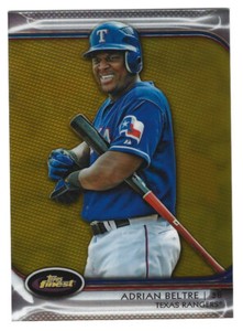 2012 ADRIAN BELTRE Topps Finest Gold Refractor #1/50