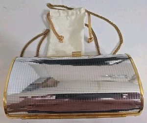 Cartera de Colección Walborg Plateada Dorado Glam Disco Diva Carcasa Dura Años 70 Cócteles Rockstar - Imagen 1 de 7