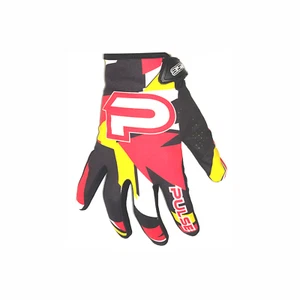 PULSE STORM MOTOCROSS MX ENDURO BMX MOUNTAIN BIKE CYCLING GLOVE - RED & YELLOW - Picture 1 of 1