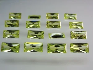 Lemon Peridot 20x8mm Baguette Princess Cut Loose Stones Cubic Zirconia Gemstones - Picture 1 of 5