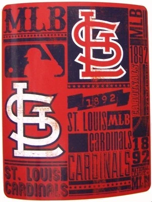 Blanket Fleece Throw MLB St Saint Louis Cardinals NEW 50”x60 w protective sleeve - Image 1 of 2