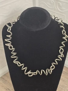 Stainless Steel Twisty Choker 18" Necklace Curly Gothic Metal Heavy Statement  - Picture 1 of 6