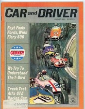 Vintage Car & Driver Magazine August 1964 Indianapolis 500 A.J Foyt Ford T-Bird