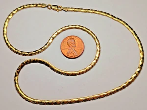 18" GOLD GEFÜLLTE HALSKETTE GEPUNZT & SIGNIERT LC - Bild 1 von 14