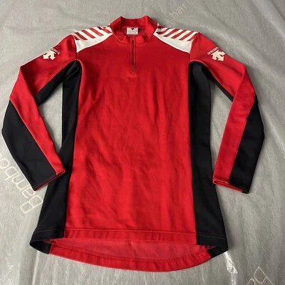 Camisa de Ciclismo Descente Jersey 1/4 Cremallera Manga Larga Roja Negra Talla M Japón Foto 1 de 4