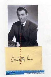 Sir Christopher Lee vintage signed page, AFTAL#145