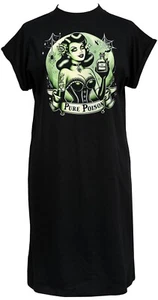 Pure Poison Women's High Neck T-Shirt Dress Gothic Lowbrow Pin-up Rockabilly - Picture 1 of 2