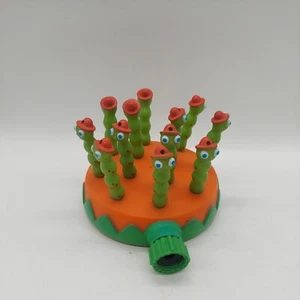 Melissa & Doug Sunny Patch Splash Patrol Sprinkler Toy Green Worms Red Hats - Picture 1 of 5