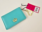 Juicy by Juicy Couture Credit Card Case Wallet Crown Heart Key chain Aqua NWT