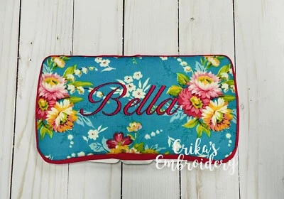 Персонализированный дорожный чехол для протирки подарки для душа ребенка детская комната тропические цветы - Изображение 1 из 2