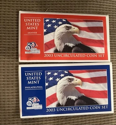 2003 US Mint Set 20 Coin Uncirculated Set Complete Philadelphia & Denver! COA - Image 1 of 3