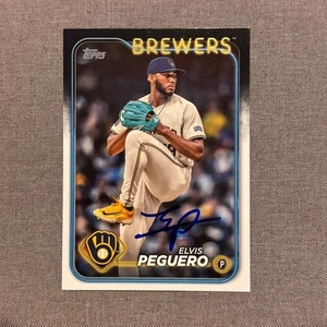 ELVIS PEGUERO Signed Autographed 2024 Topps Update Series Card MIL Brewers #US17 - Picture 1 of 1