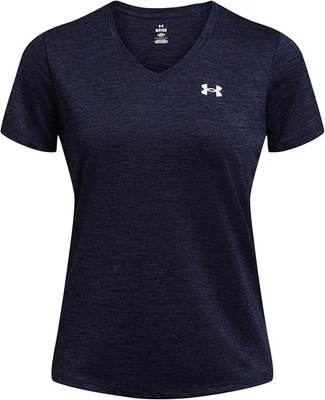 Under Armour Women's Tech Twist Short Sleeve V Neck Size XL Color Midnight Navy - Image 1 of 4